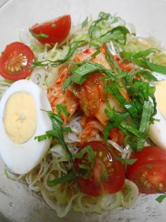 流水麺そばで冷やしキムチそば-レシピのメイン写真