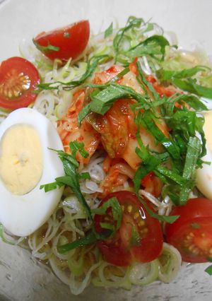 流水麺そばで冷やしキムチそば-レシピのメイン写真