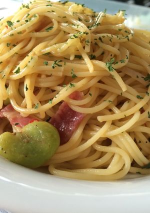 ソラマメとベーコンのぺペロンチーノ-レシピのメイン写真