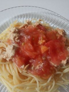 夏**おろしトマトとツナの冷たいパスタ-レシピのメイン写真