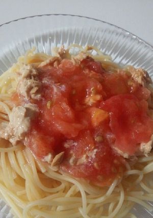 夏*＊おろしトマトとツナの冷たいパスタ-レシピのメイン写真