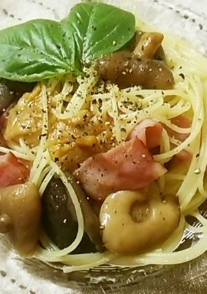 簡単♪きのことベーコンの和風冷製パスタ-レシピのメイン写真