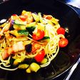 具だくさん塩レモンソースで冷製パスタ♪