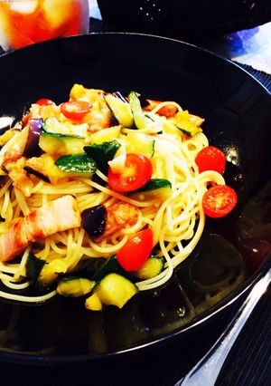具だくさん塩レモンソースで冷製パスタ♪-レシピのメイン写真