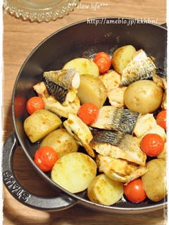 塩さばとじゃがいものカレー風味ロースト-レシピのメイン写真