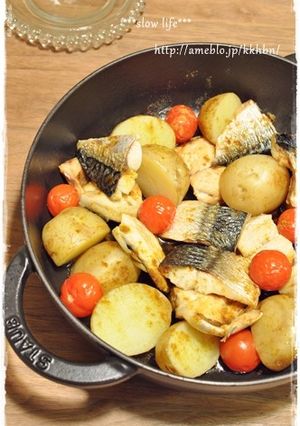塩さばとじゃがいものカレー風味ロースト-レシピのメイン写真