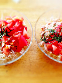 色も鮮やかツナトマトそうめん♪-レシピのメイン写真