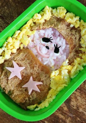 簡単☆モンチッチのオープンいなり弁当-レシピのメイン写真