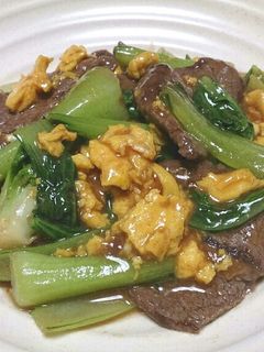 牛肉とチンゲン菜のふわふわ卵炒め-レシピのメイン写真