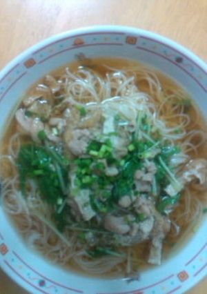 鶏肉と水菜のあったか♪素麺-レシピのメイン写真