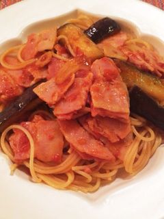 厚切りベーコンとナスのトマトパスタ-レシピのメイン写真