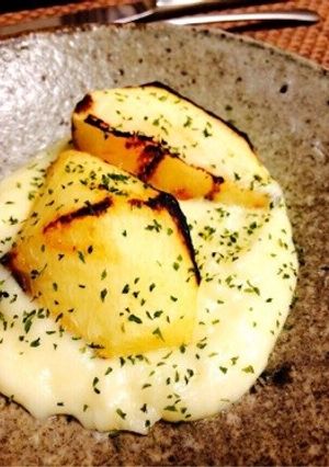 【15分】桃のグリル　チーズソース添え-レシピのメイン写真