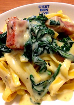 ほうれん草とベーコンのパスタ。-レシピのメイン写真