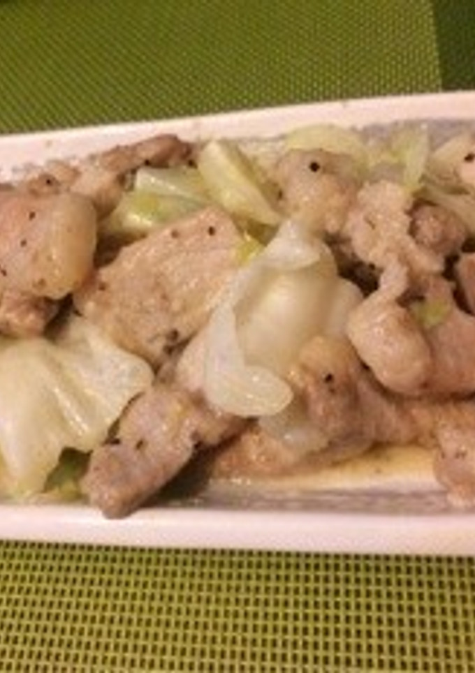 豚テキ肉とキャベツのマヨ柚子胡椒焼き-レシピのメイン写真