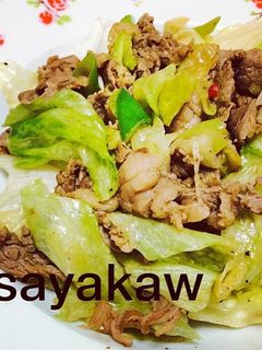 牛肉とレタスのねぎ塩炒め-レシピのメイン写真