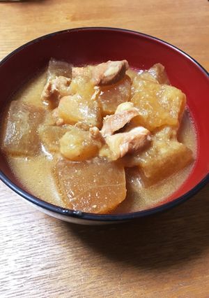 おばぁちゃんの味♡冬瓜,鶏ももの味噌炊き-レシピのメイン写真