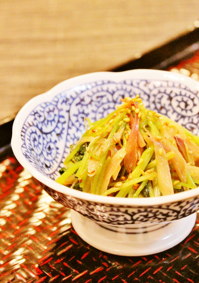 簡単☆茗荷と三つ葉の麺つゆささっと炒め☆-レシピのメイン写真