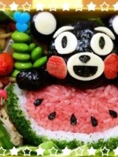 くまモン☆スイカ*キャラ弁・遠足-レシピのメイン写真