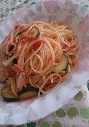 ズッキーニのトマトソーススパゲティ-レシピのメイン写真