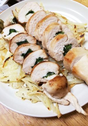鶏胸肉のほうれん草ロール-レシピのメイン写真