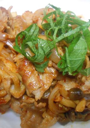 豚ばら肉と白菜キムチの炒め丼-レシピのメイン写真