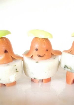 浮き輪つけたよ♪かわいいソーセー人★-レシピのメイン写真