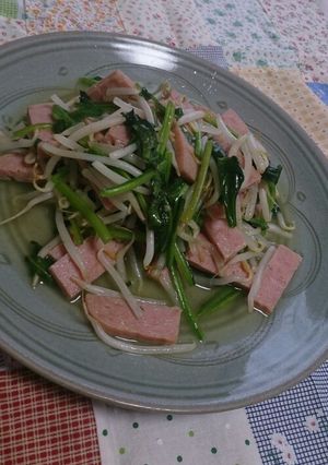 もやしとほうれん草のスパム炒め-レシピのメイン写真