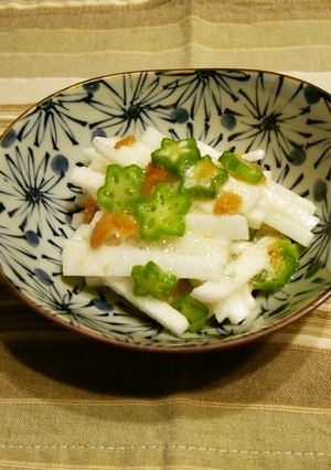 夏バテ！オクラ＆長芋の梅肉酢の物♪-レシピのメイン写真