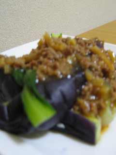 ***青梗菜と茄子の挽肉炒め***-レシピのメイン写真