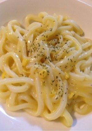 コーンクリームうど〜ん-レシピのメイン写真