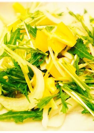 サッパリ水菜とパプリカの青じそサラダ-レシピのメイン写真