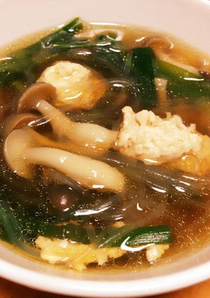 【簡単】鶏だんご入り春雨スープ-レシピのメイン写真