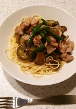 なすと豚肉のパスタ-レシピのメイン写真