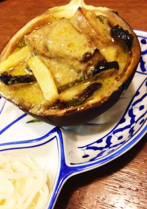 賀茂茄子のグリーンカレー お素麺添え-レシピのメイン写真