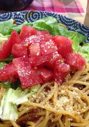 トマト乗っけミートソーススパサラダ-レシピのメイン写真