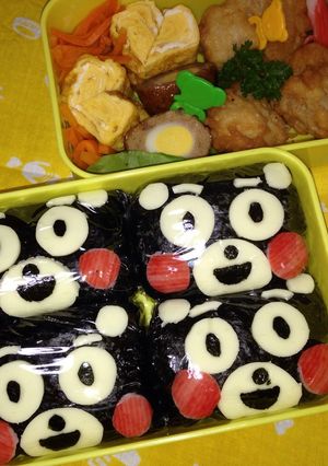 キャラ弁 簡単 くまモンおにぎり-レシピのメイン写真