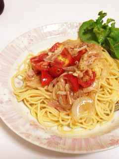 採れたてトマトと淡路玉ねぎの冷製パスタ-レシピのメイン写真