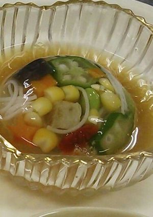 七夕に…夏野菜とそうめんのゼリー寄せ-レシピのメイン写真