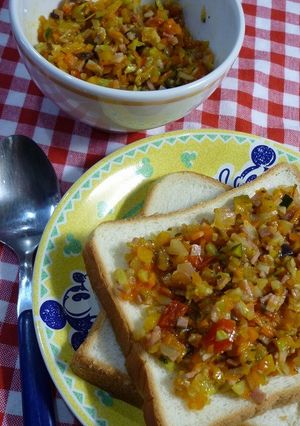減塩！たっぷり夏野菜 on the パン-レシピのメイン写真