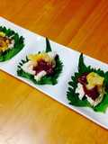 塩レモンウメササミ大葉でくるり巻き
