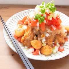 A picture of 鶏のから揚げ トマトみぞれだれ.