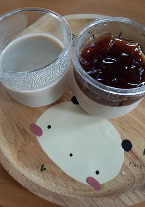 黒糖のプリン～ぷるるんほうじ茶ゼリーのせ-レシピのメイン写真