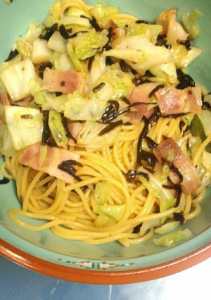 簡単♪塩昆布とベーコンのパスタ-レシピのメイン写真