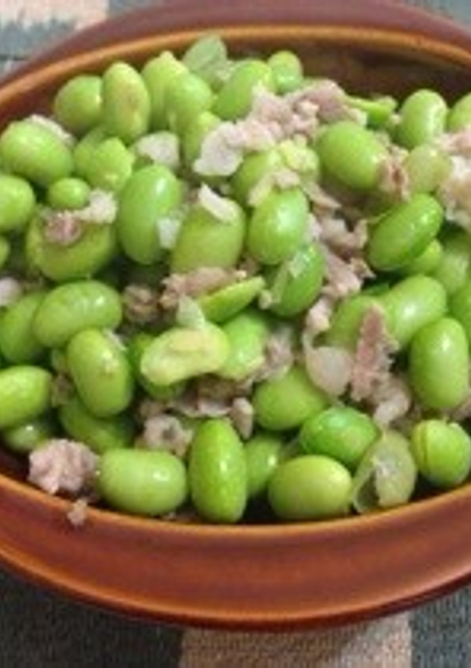 簡単おつまみ！ 枝豆の塩豚炒め-レシピのメイン写真