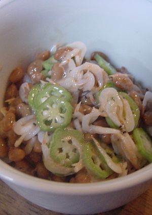 納豆とオクラ、小エビのあえものでござーい-レシピのメイン写真
