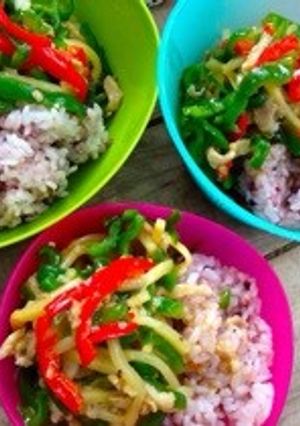 【山ごはん】ピーマンたっぷりの青椒肉絲-レシピのメイン写真
