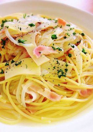 簡単エリンギとベーコンのスープパスタ♪-レシピのメイン写真