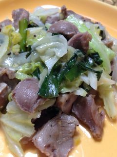 砂肝とキャベツの塩レモン炒め-レシピのメイン写真