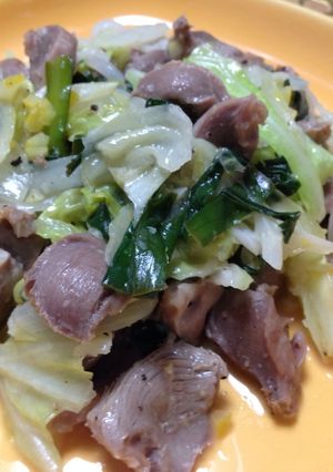 砂肝とキャベツの塩レモン炒め-レシピのメイン写真