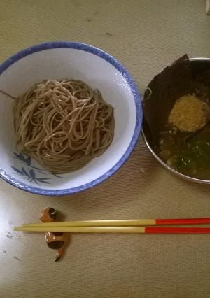 冷やし肉つけソバ（乾麺の重曹茹で）-レシピのメイン写真
